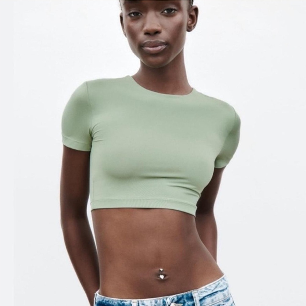 Zara Green Crop Top